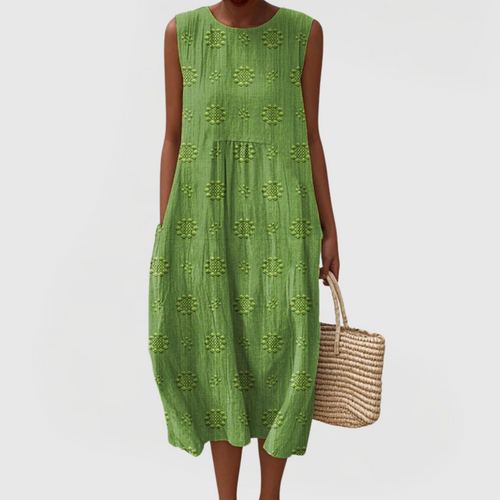 Alessandra embroidered midi dress - front view