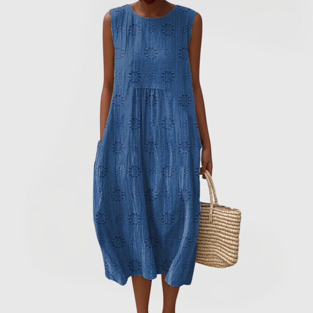Alessandra embroidered midi dress - side view