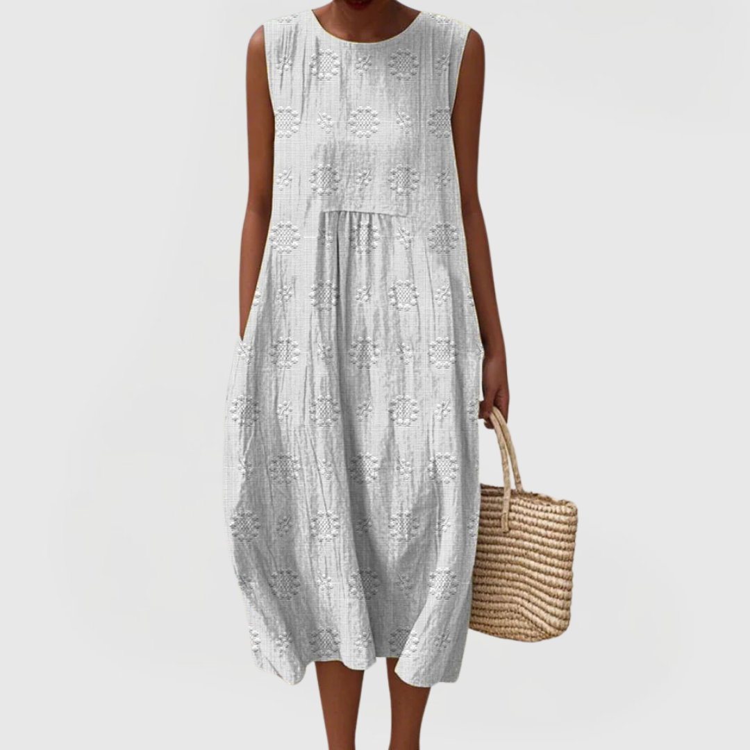 Alessandra embroidered midi dress - back view