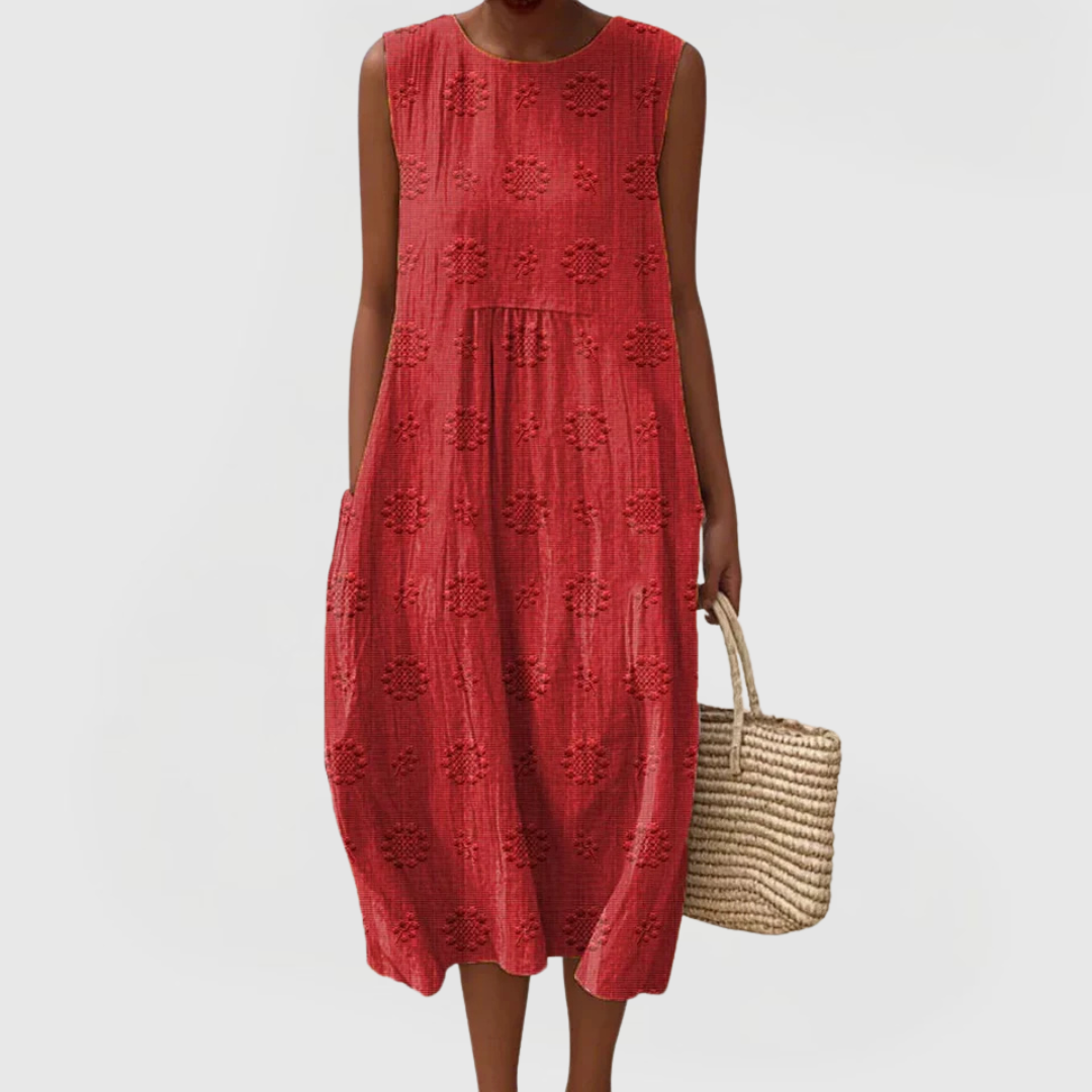 Alessandra embroidered midi dress - detail view