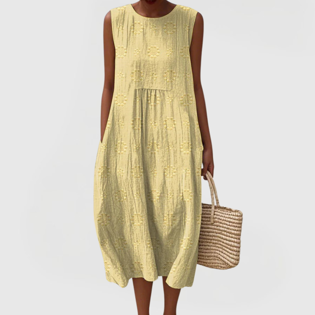 Alessandra embroidered midi dress - styled view