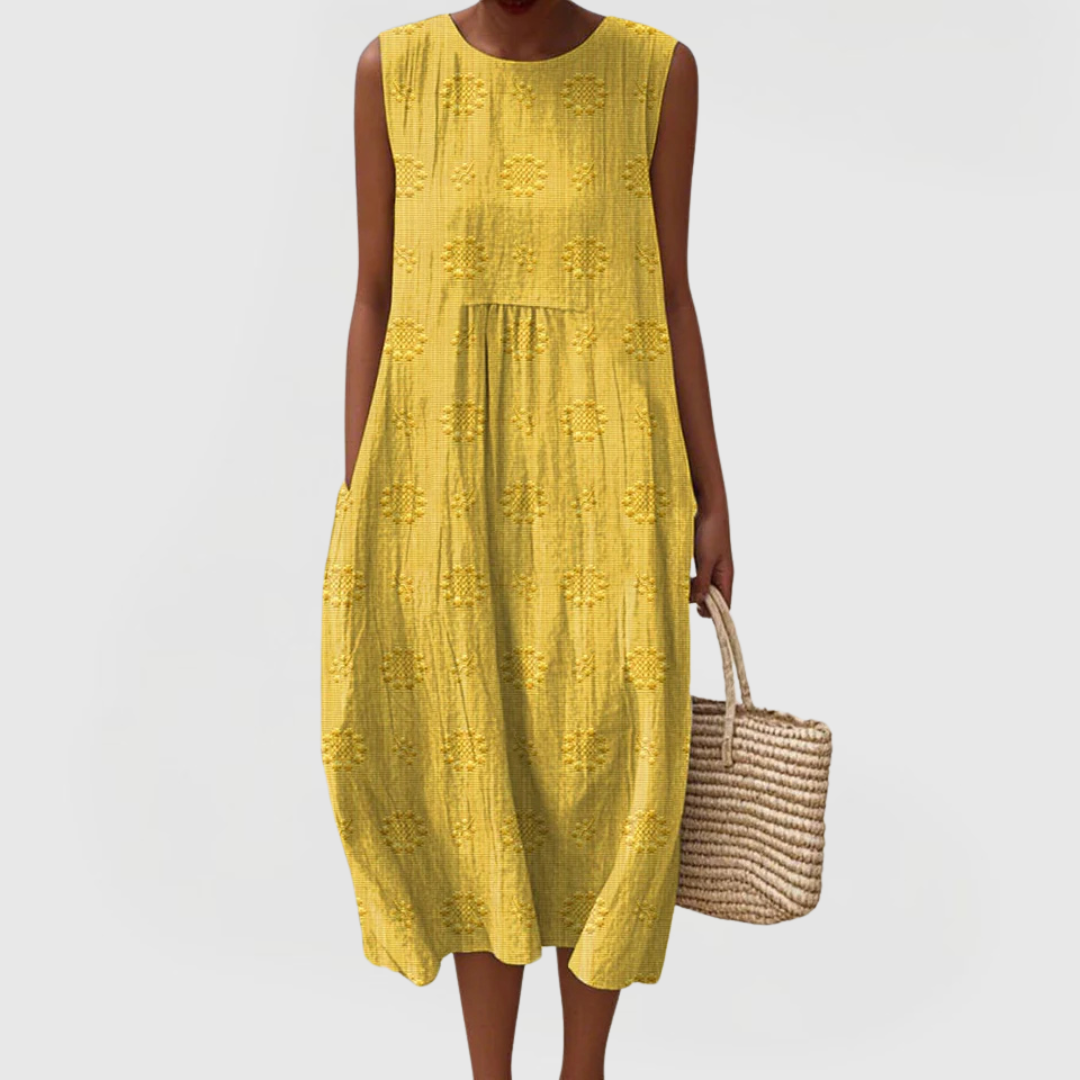 Alessandra embroidered midi dress - styled view