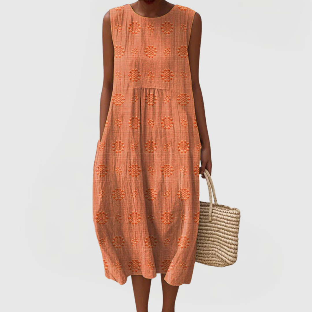 Alessandra embroidered midi dress - styled view