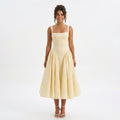 Amy gingham wedding guest midi dress - front view