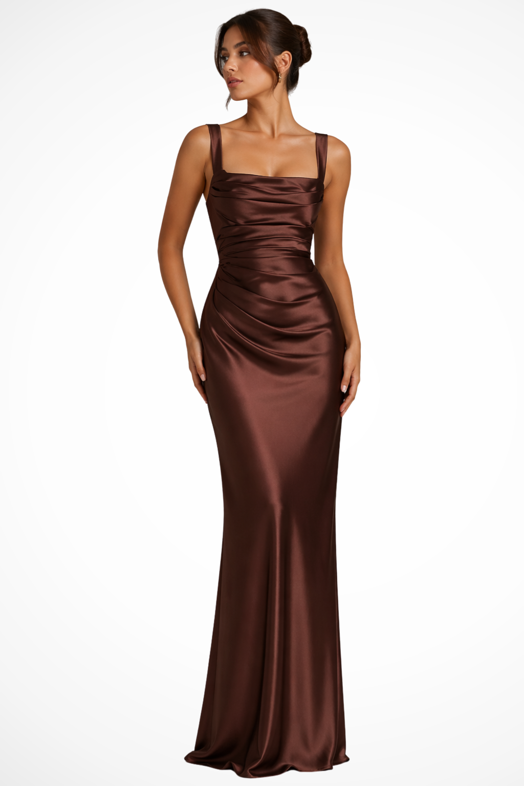 Andrea square neck evening maxi dress - back view