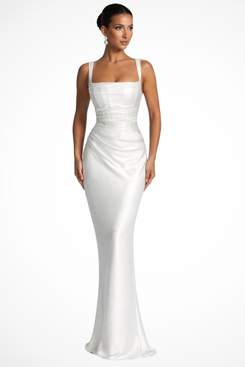 Andrea square neck evening maxi dress - styled outfit