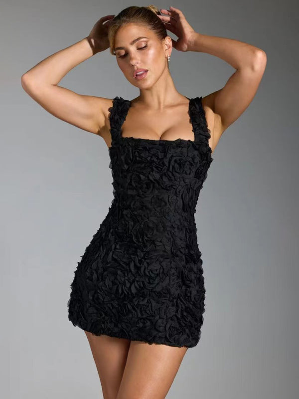 Anja 3D floral mini dress - front view