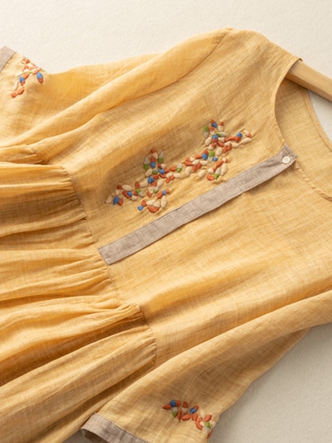 Antonia embroidered linen midi dress - styled outfit 1
