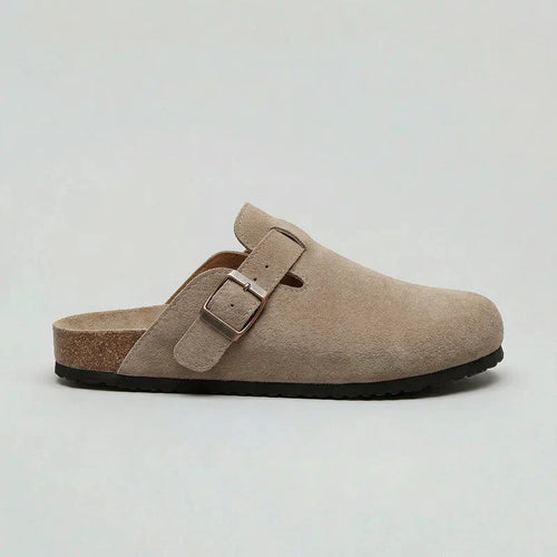 Basira unisex suede clogs - front view