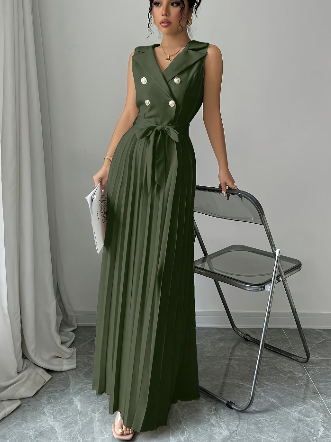 Beatrice blazer style ruffle dress - fabric detail