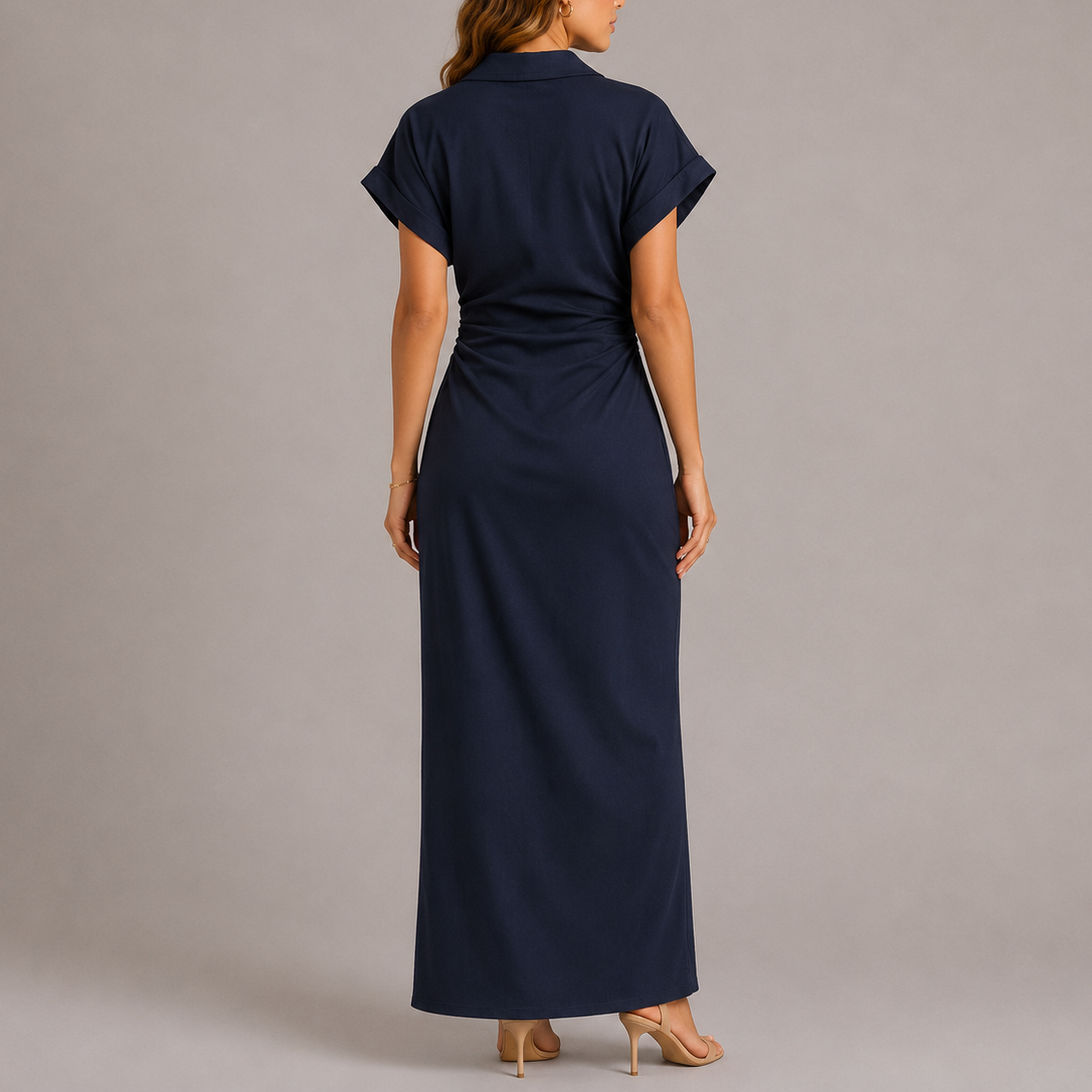 Beatrix tailored shirt midi dress - side view