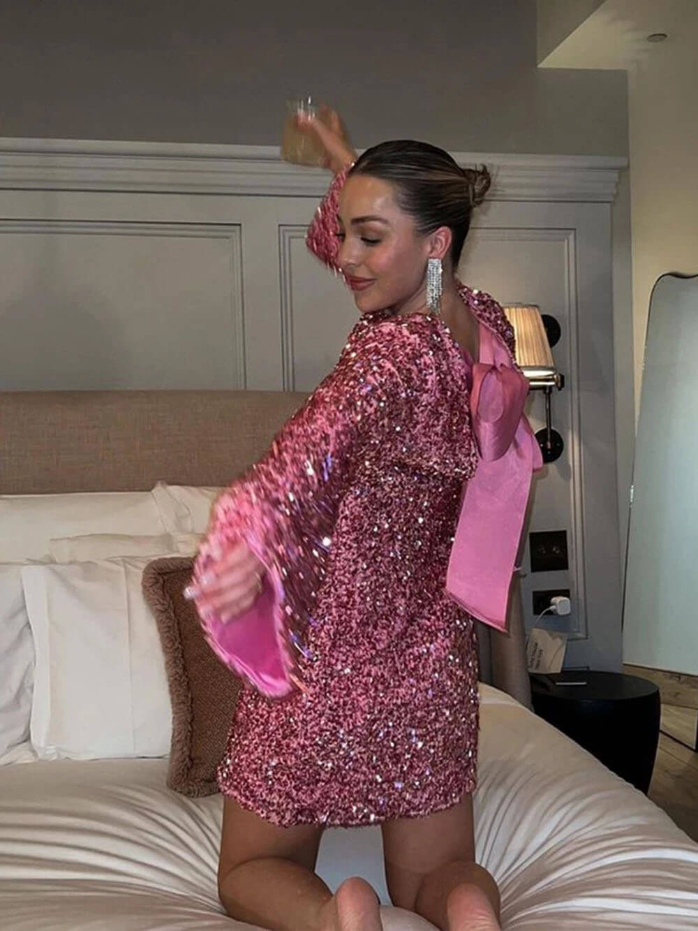 Bettina sequin open back mini dress - additional angle 5