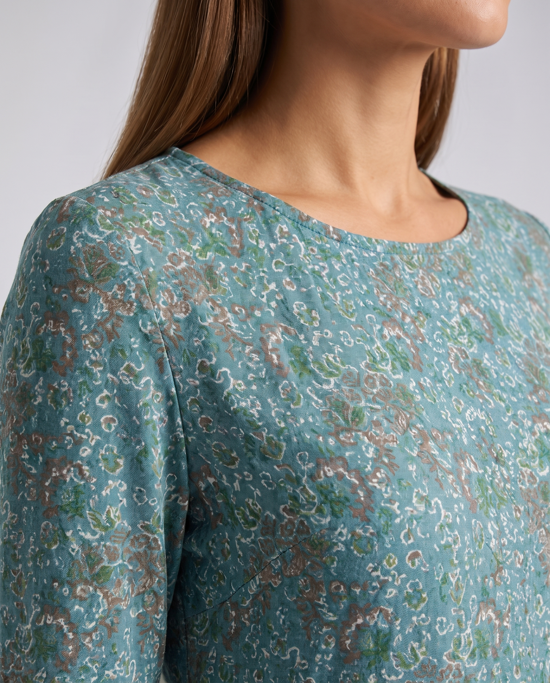 Bianka blue floral round neck midi dress - styled outfit