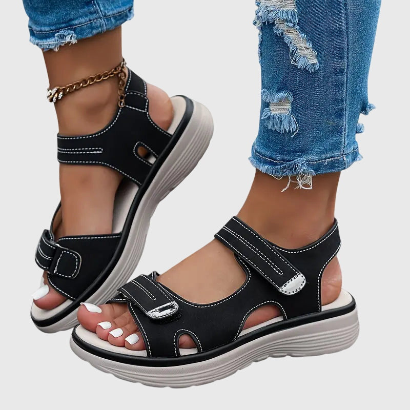 Briallen wide-toe orthopaedic sandals - front view