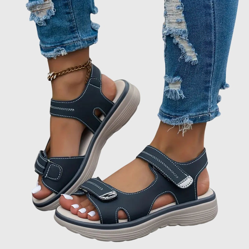 Briallen wide-toe orthopaedic sandals - styled view