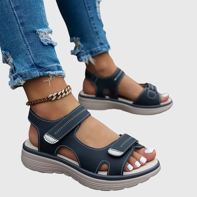 Briallen wide-toe orthopaedic sandals - styled view