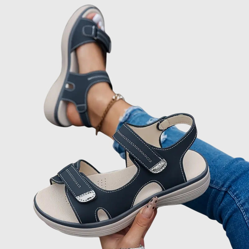 Briallen wide-toe orthopaedic sandals - styled view