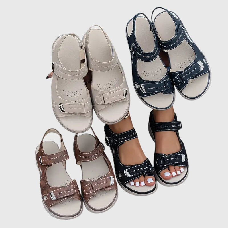 Briallen wide-toe orthopaedic sandals - styled view