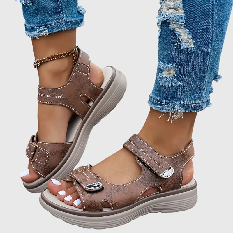 Briallen wide-toe orthopaedic sandals - styled view