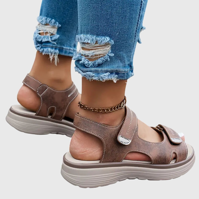 Briallen wide-toe orthopaedic sandals - styled view