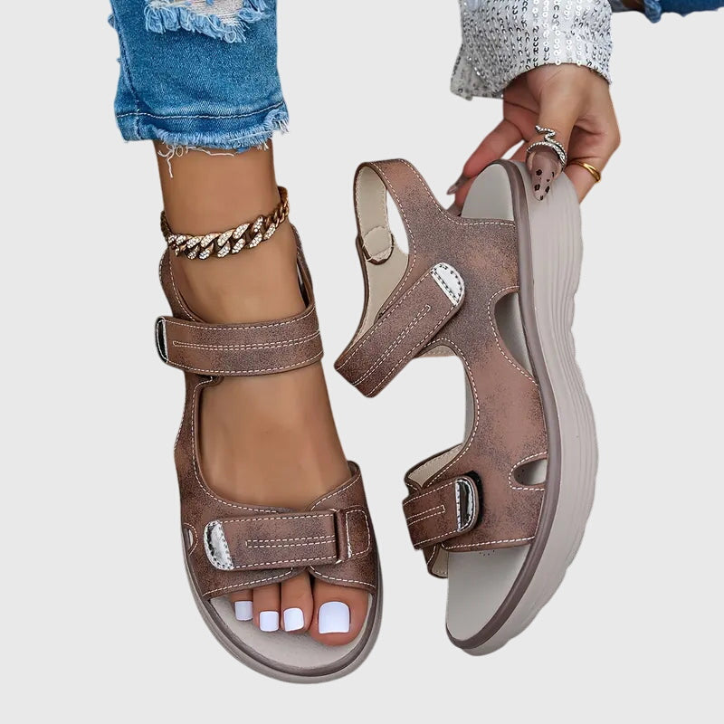 Briallen wide-toe orthopaedic sandals - styled view