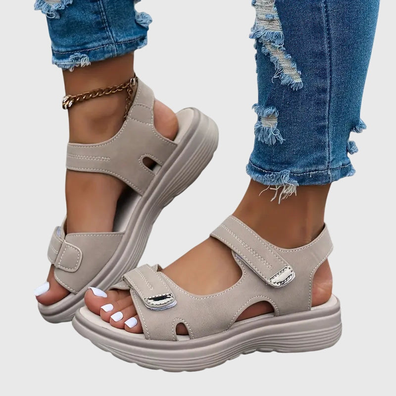Briallen wide-toe orthopaedic sandals - styled view