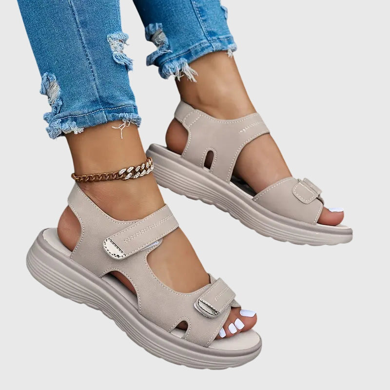 Briallen wide-toe orthopaedic sandals - styled view
