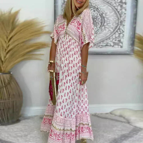 Britt printed maxi dress - front view