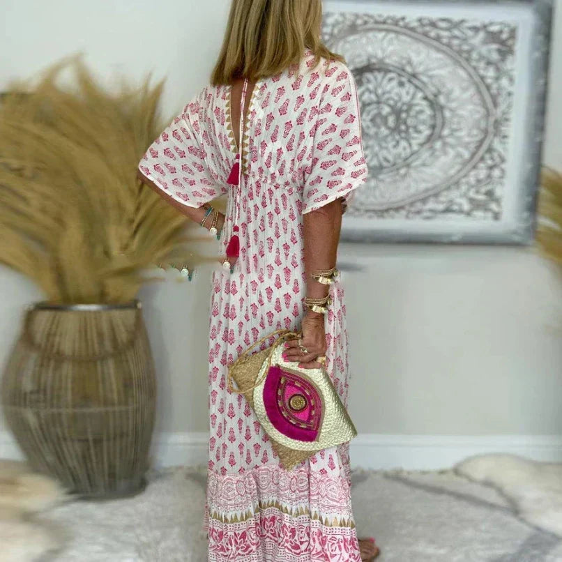 Britt printed maxi dress - back view