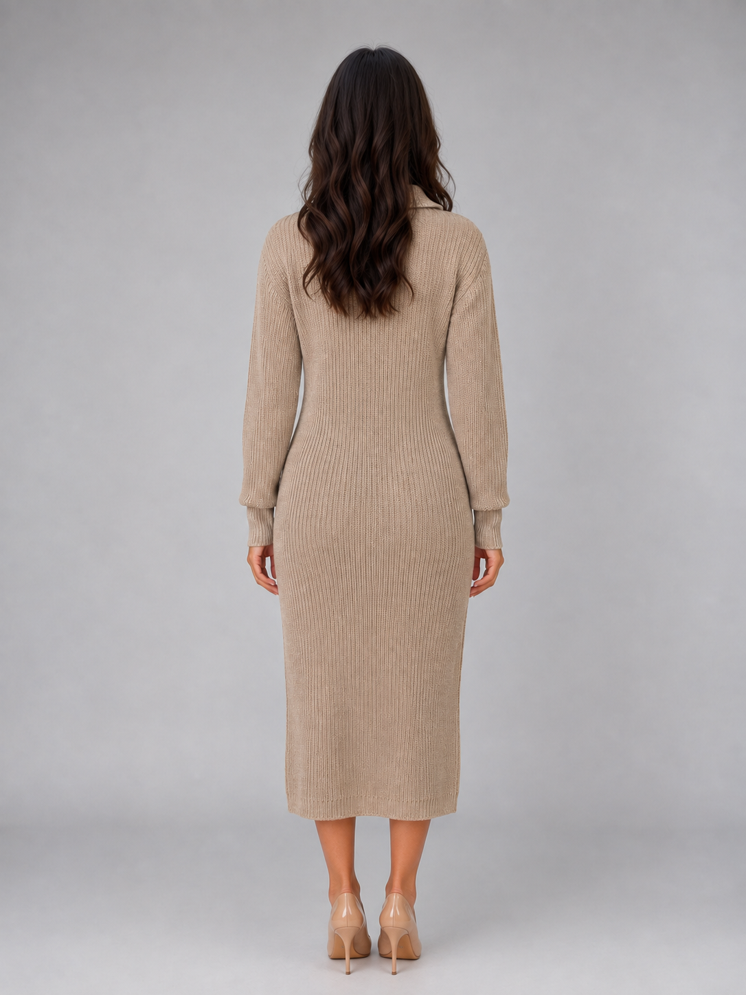 Bronwyn knitted jumper midi dress - side view