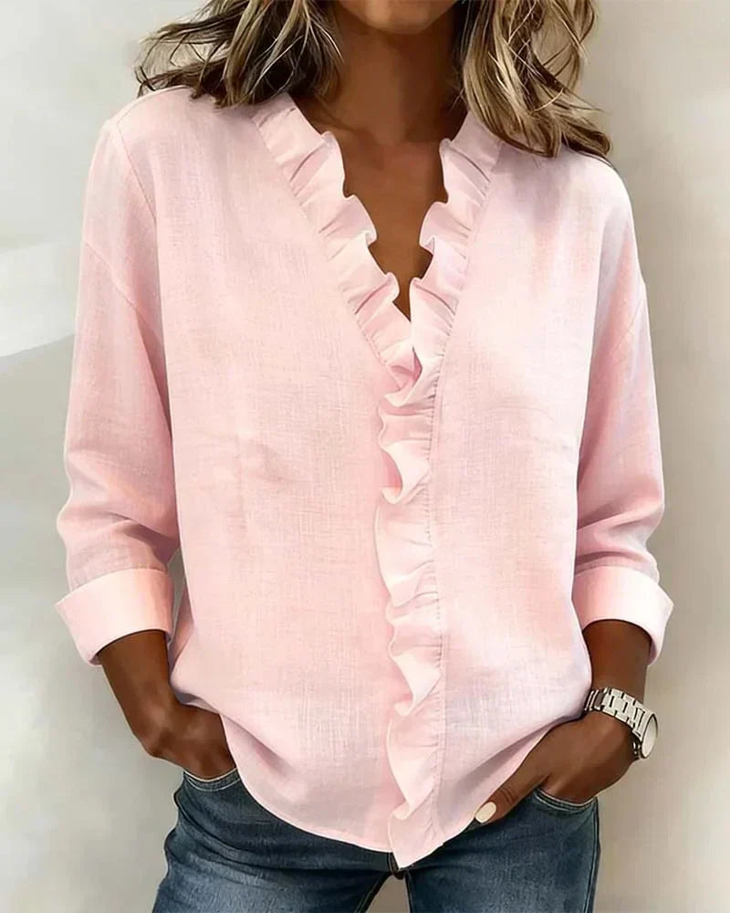 Calliope V-neck lace top - front view