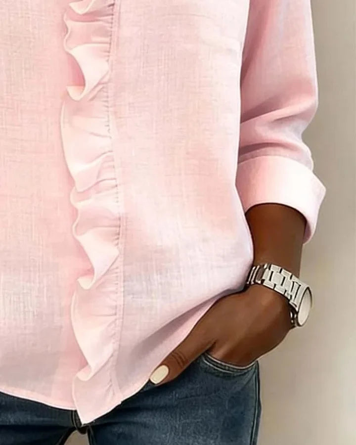 Calliope V-neck lace top - styled view