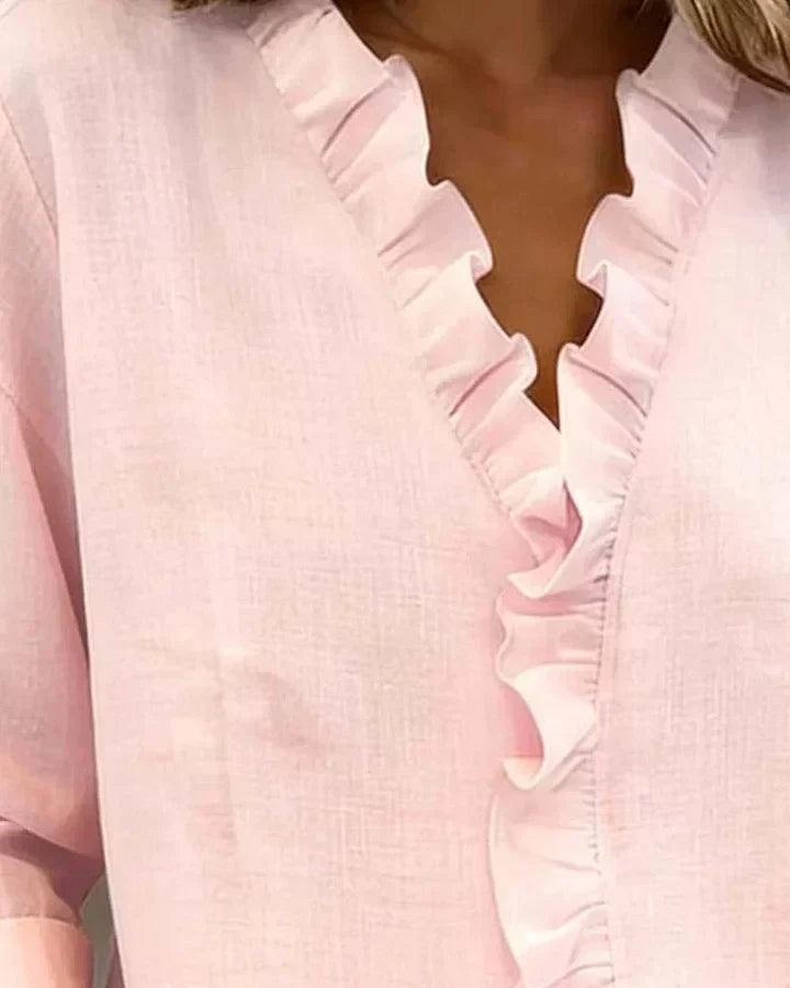 Calliope V-neck lace top - styled view