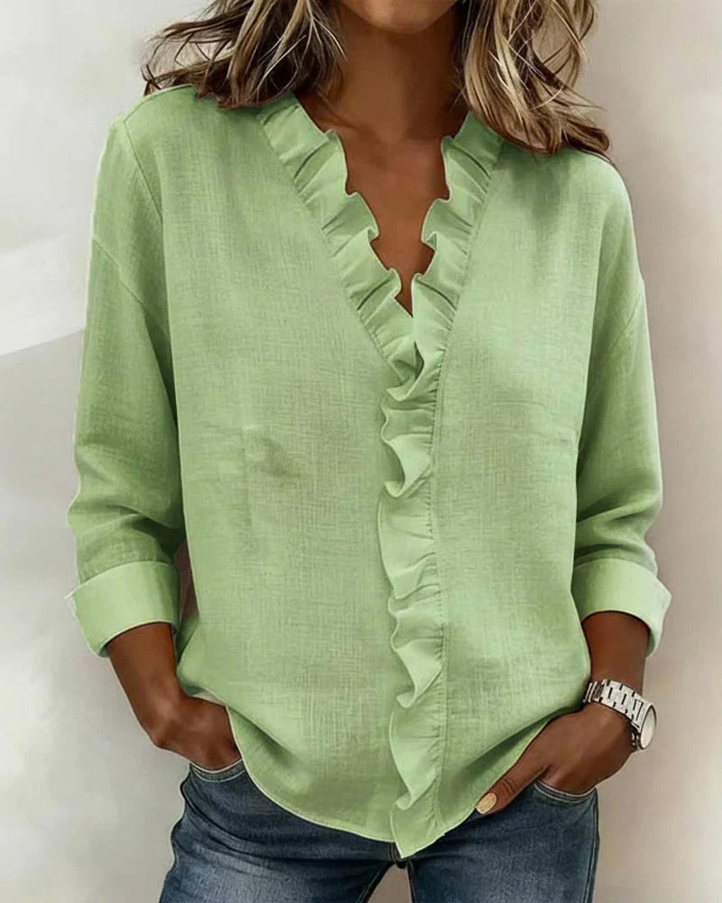 Calliope V-neck lace top - back view