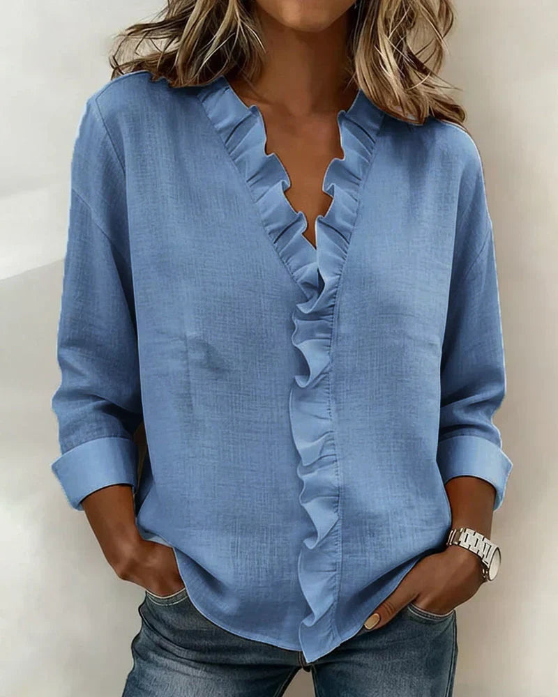 Calliope V-neck lace top - detail view