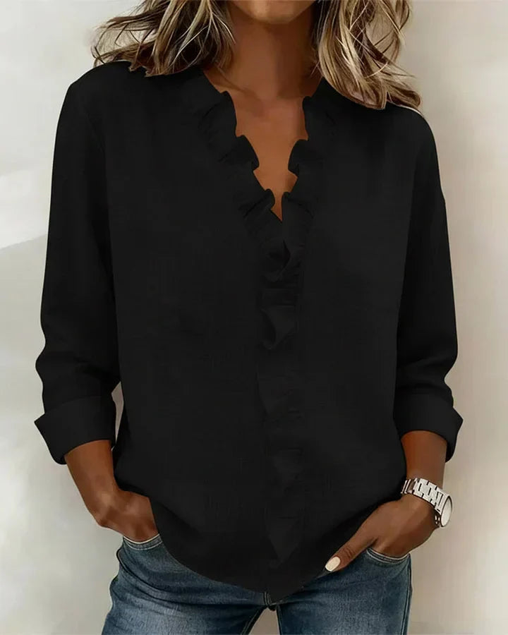 Calliope V-neck lace top - styled view