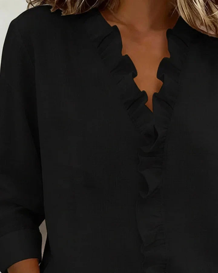 Calliope V-neck lace top - styled view
