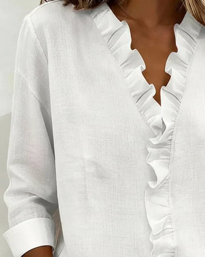 Calliope V-neck lace top - styled view
