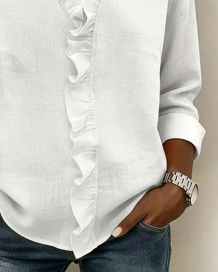 Calliope V-neck lace top - styled view