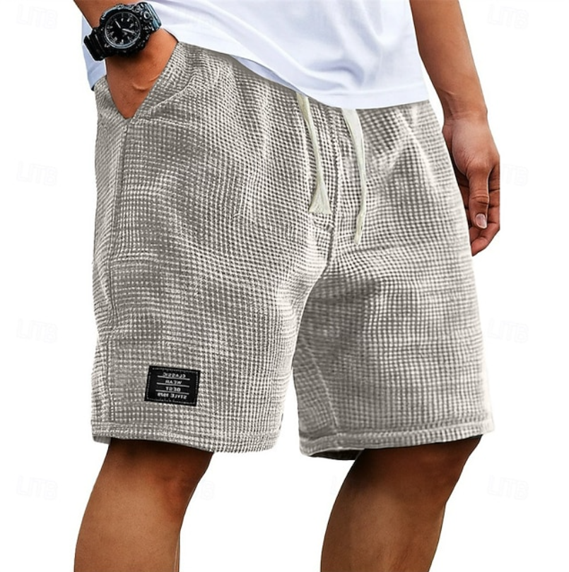 Caspian waffle-textured shorts - side view