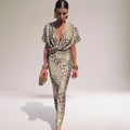 Chelsea twist front wrap maxi dress - front view