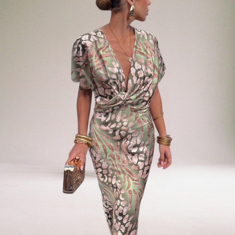 Chelsea twist front wrap maxi dress - side view