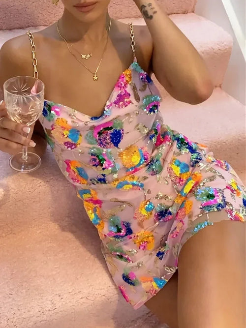 Christina sequin mini dress - front view