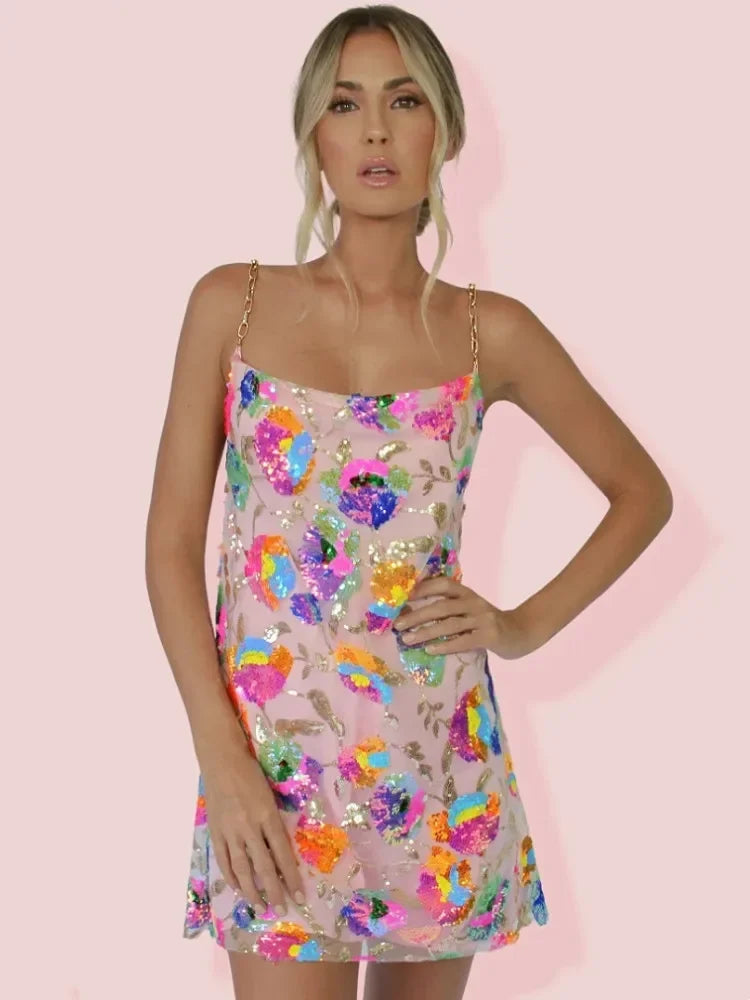 Christina sequin mini dress - side view