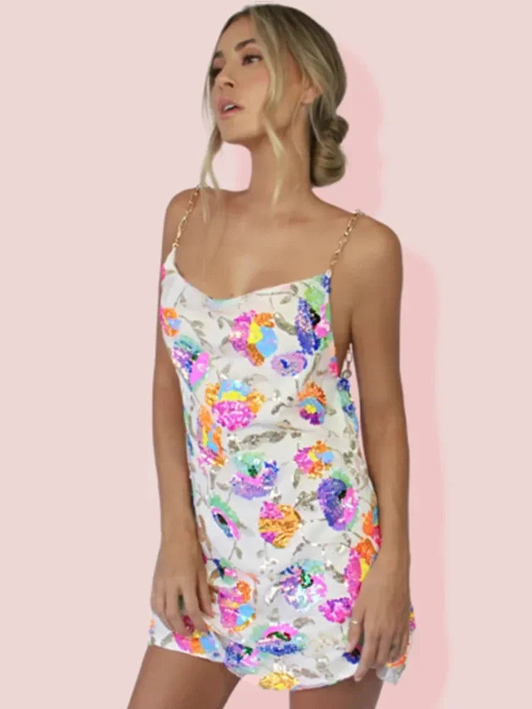 Christina sequin mini dress - strap detail
