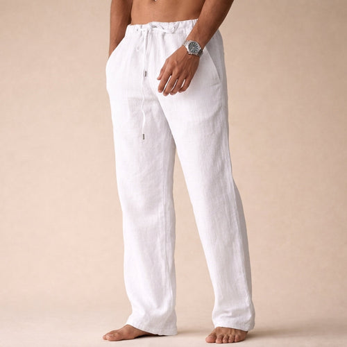 Cillian linen track pants - front view