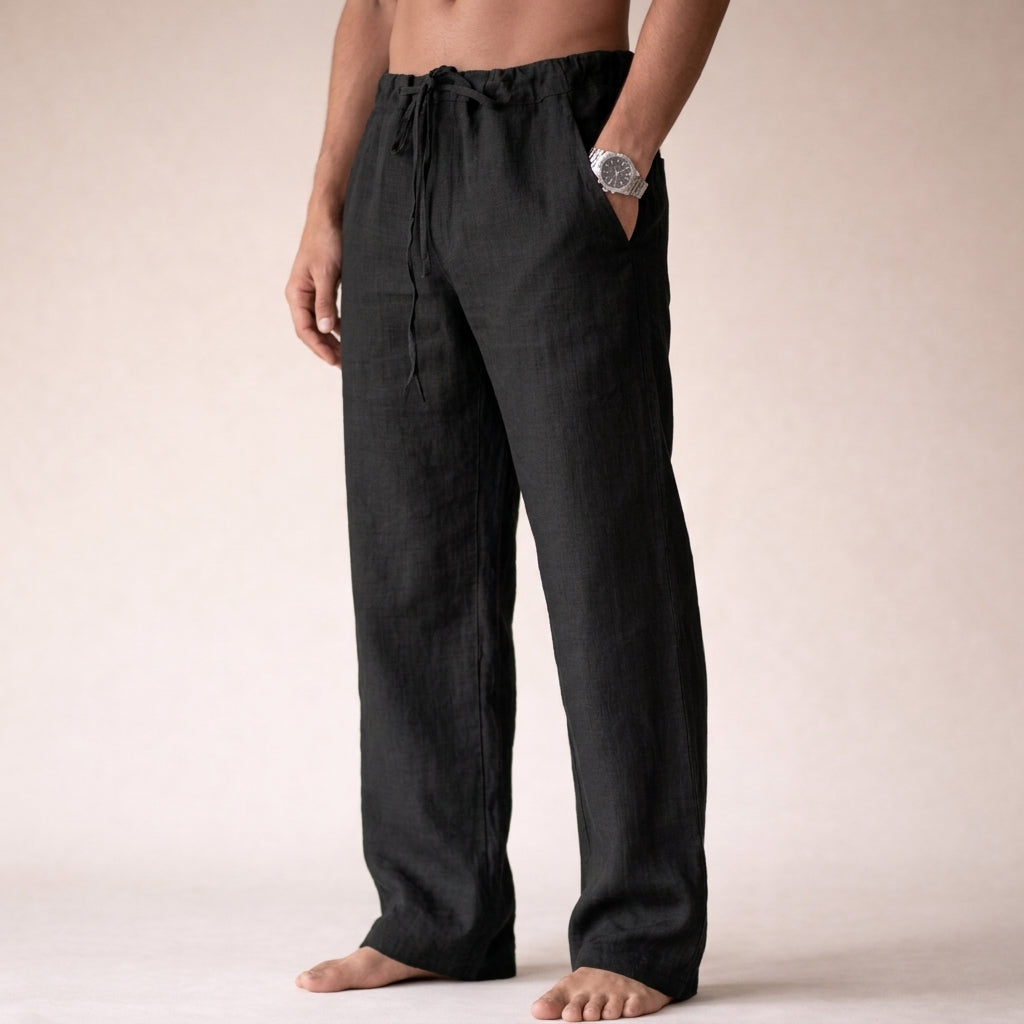 Cillian linen track pants - detail view
