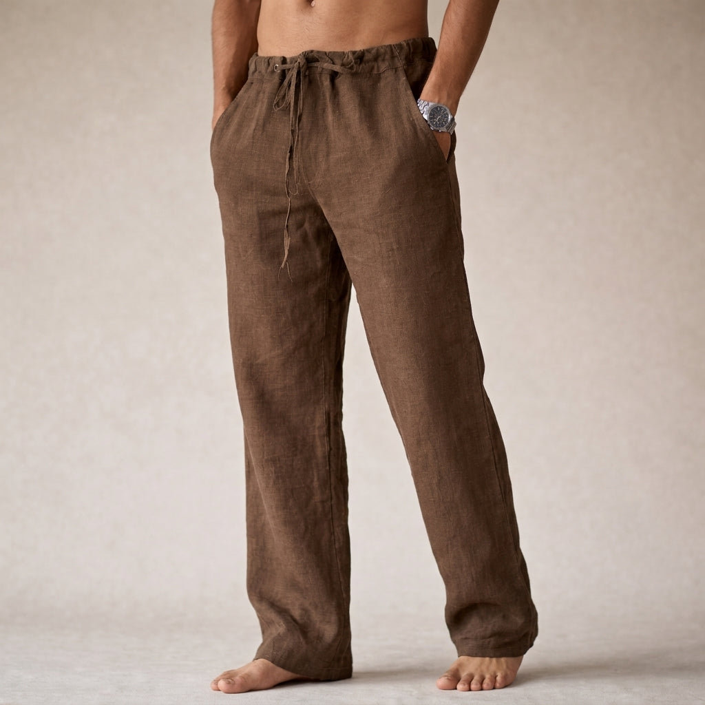 Cillian linen track pants - styled view