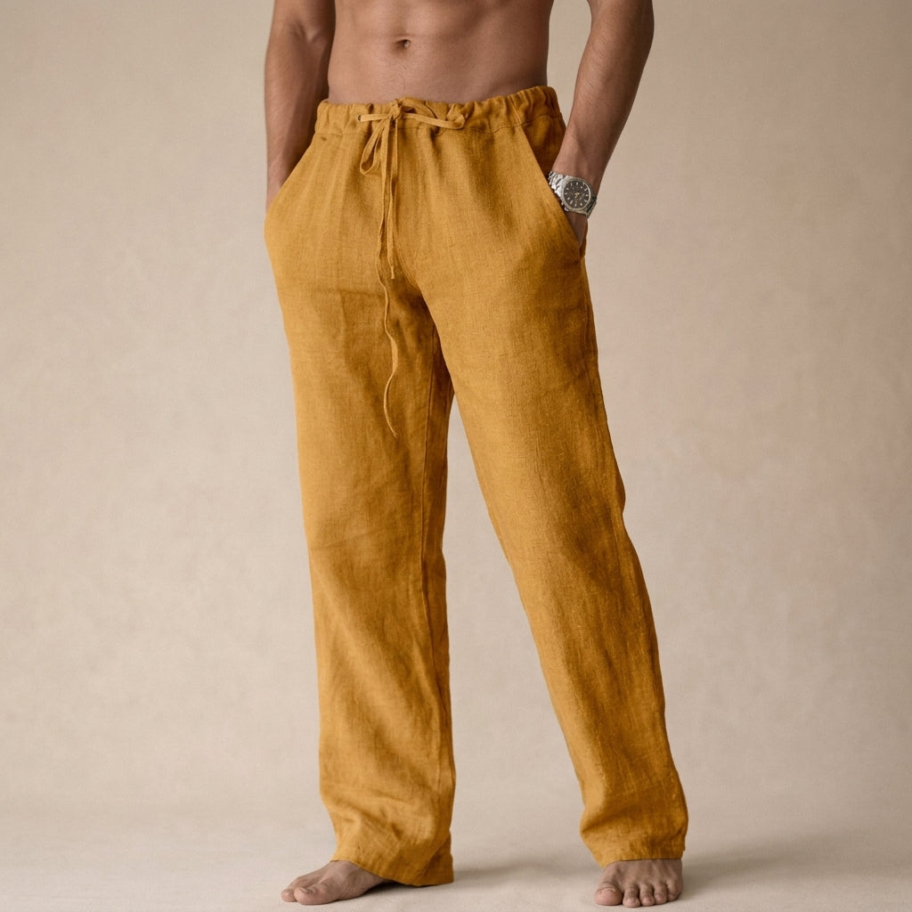 Cillian linen track pants - styled view