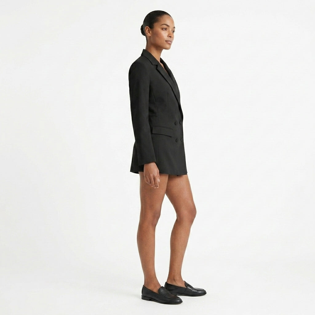 Clementine blazer wedding guest mini dress - side view
